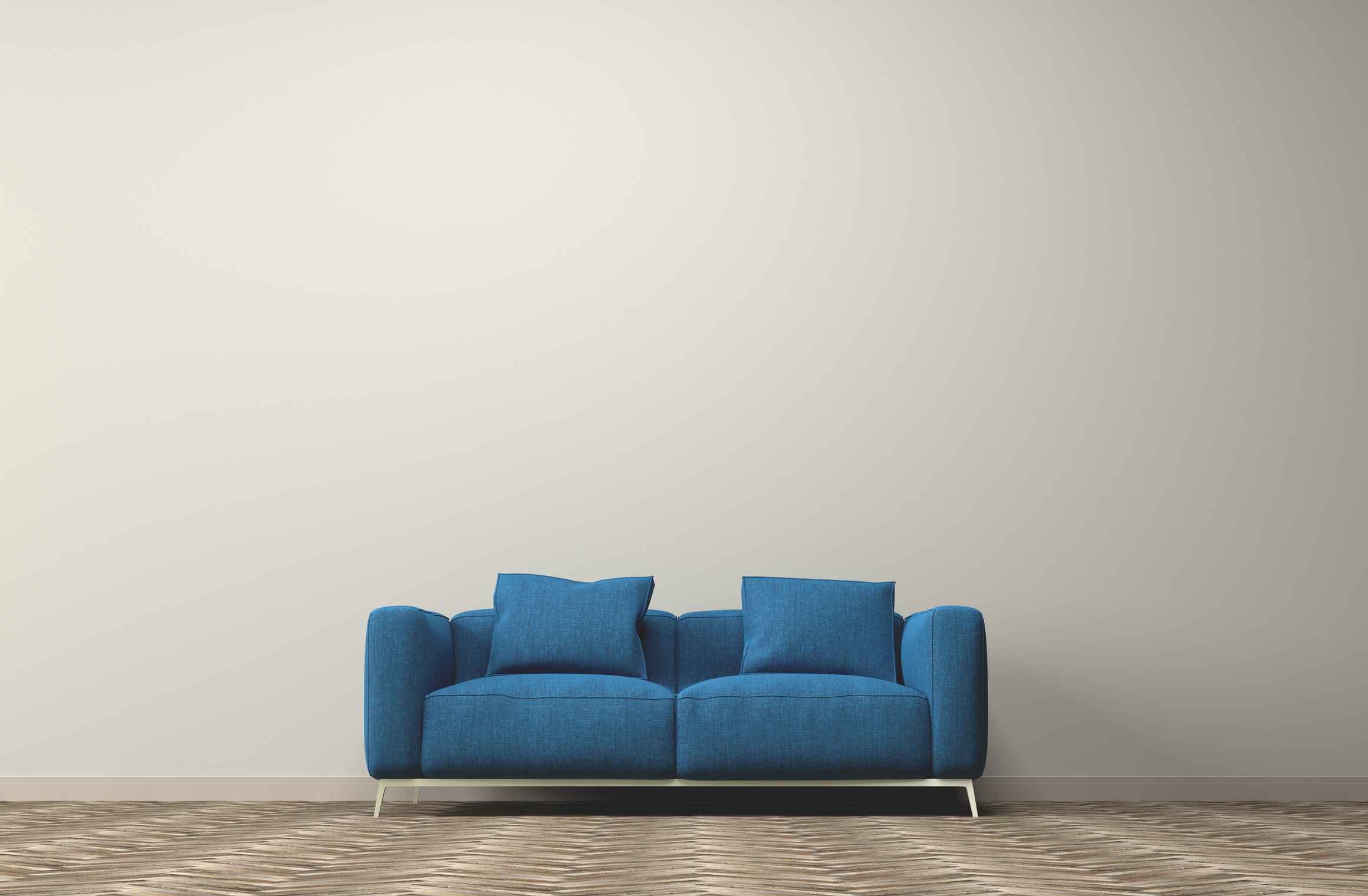 Modern couch wth copyspace